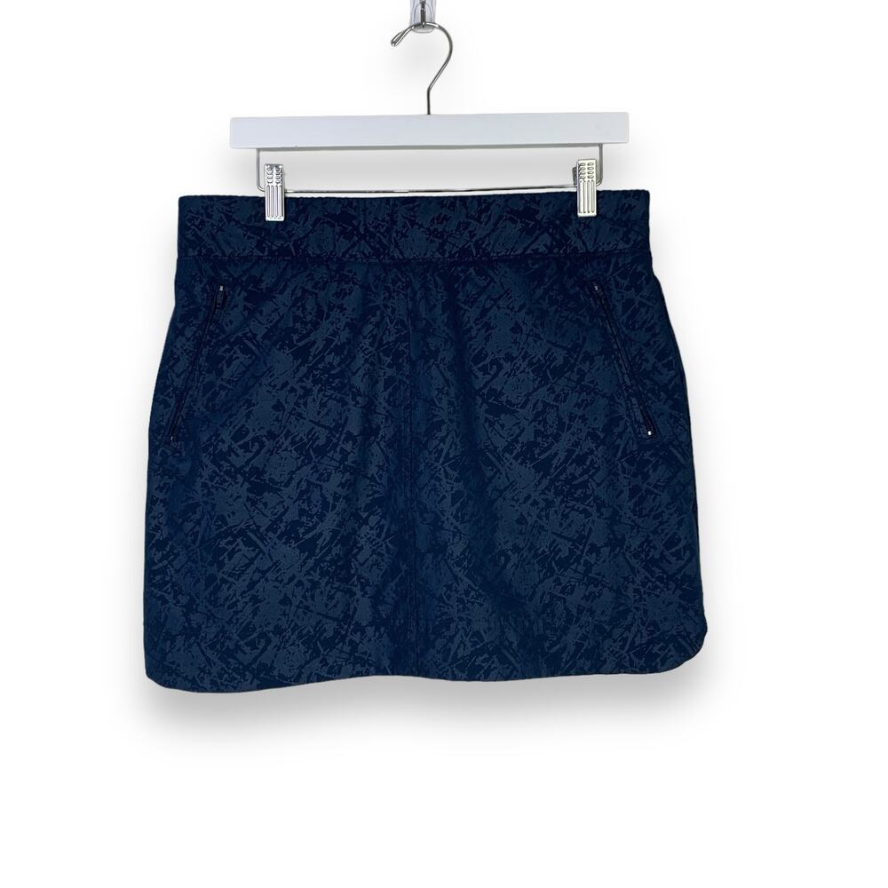 Orvis Womens Embossed Skort Size M Skirt Pull On Pockets Blue Hiking Active